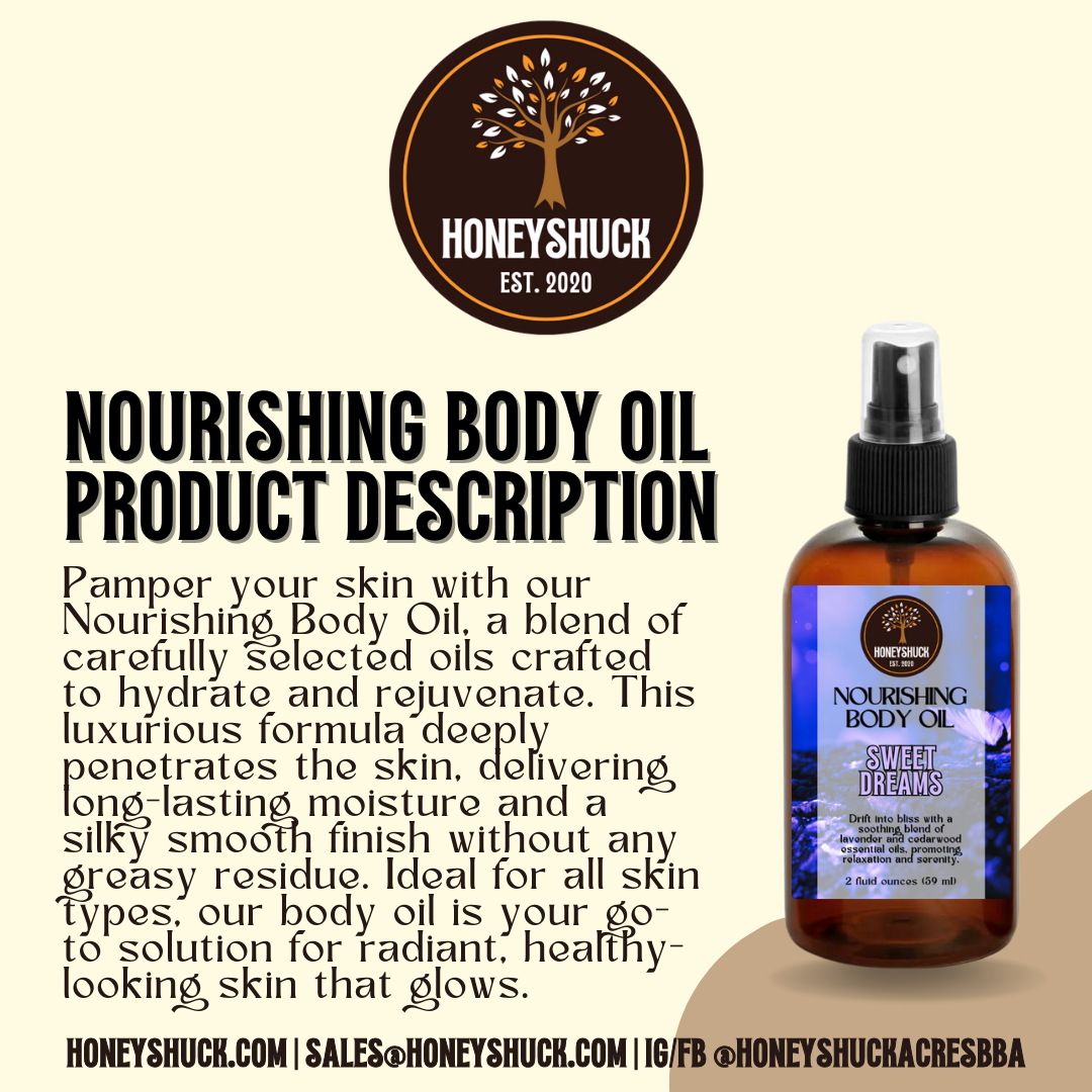Body Oil | Nourishing | 2 fl oz | Choice of Scent