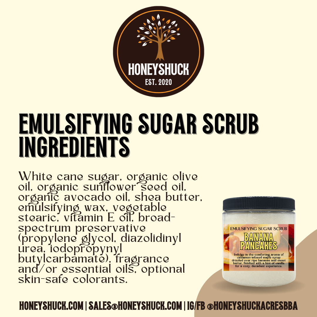 Sugar Body Scrub | Emulsifying | 2 oz Jar