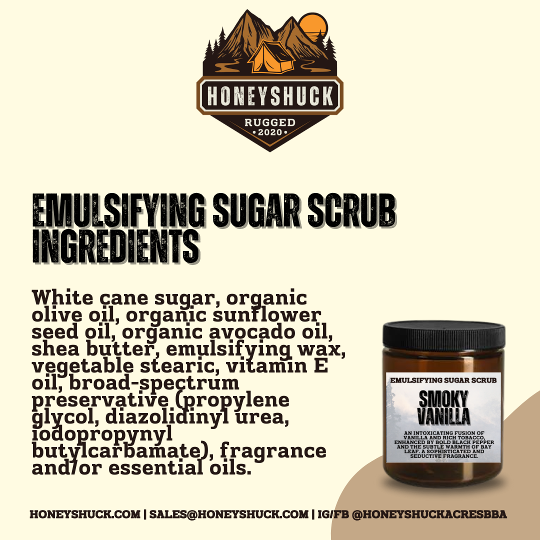 Rugged Sugar Body Scrub | Emulsifying | 2 oz Jar