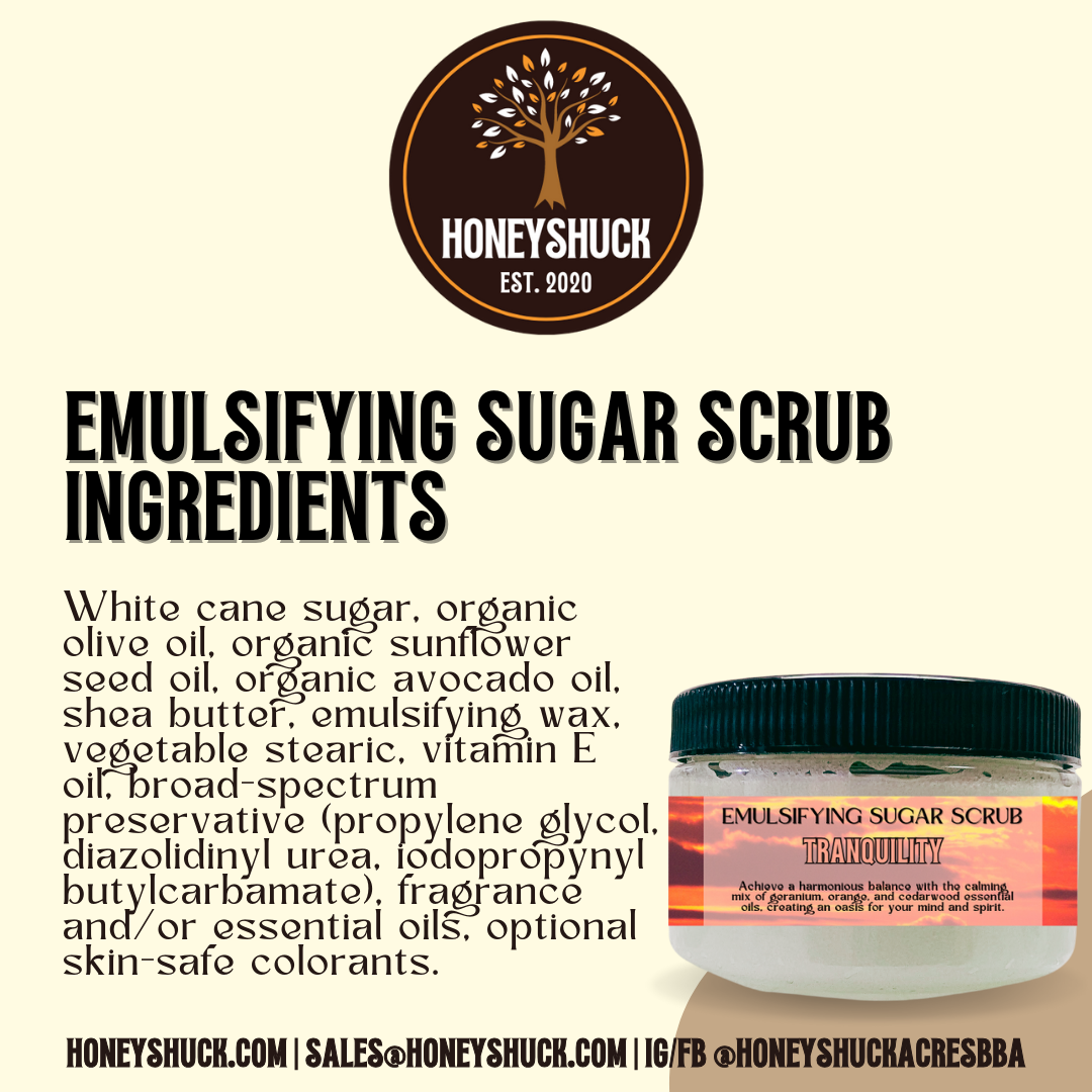Sugar Body Scrub | Emulsifying | 4 oz Jar