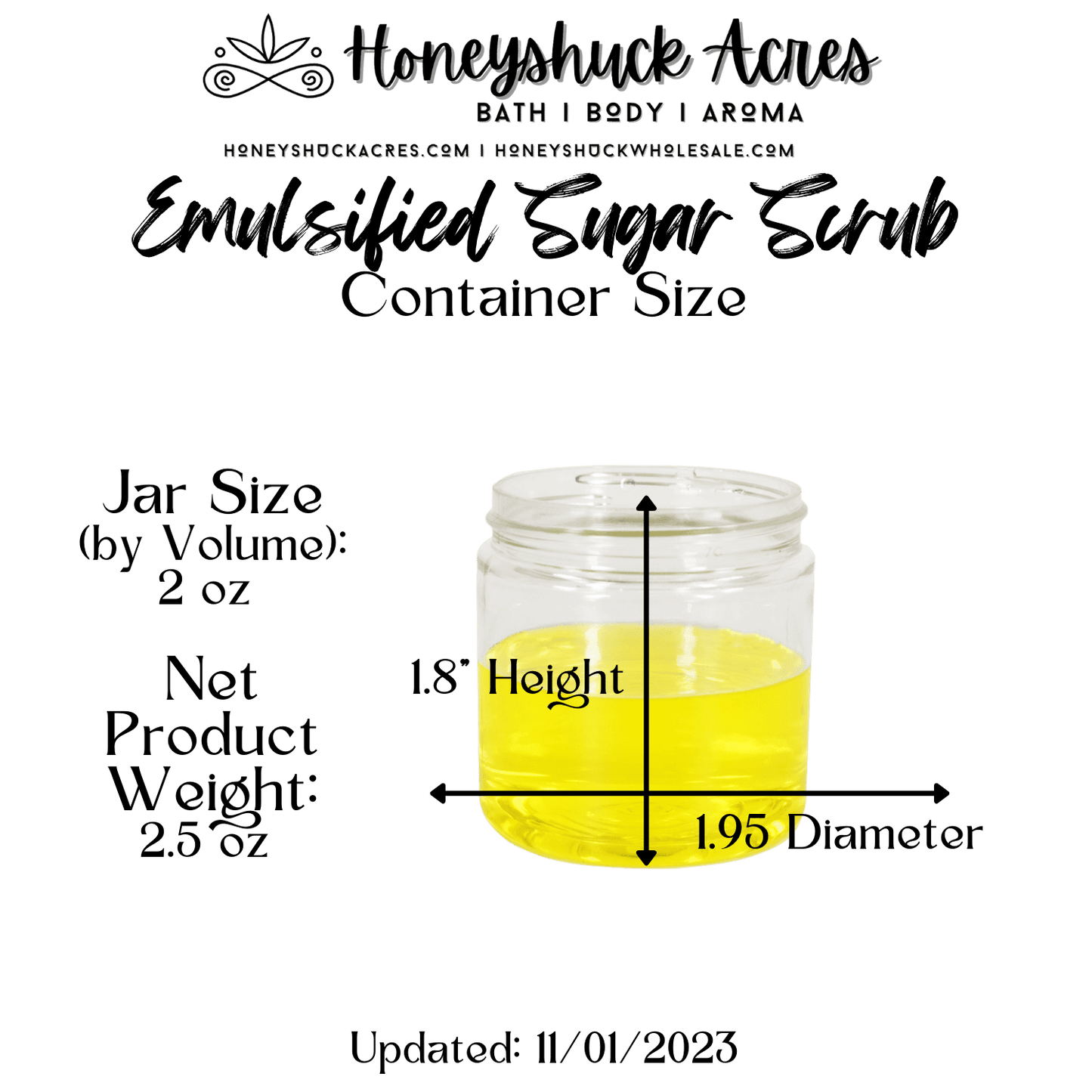 Emulsified Sugar Body Scrub | 2 oz Jar (Net Wt 2.5 oz)