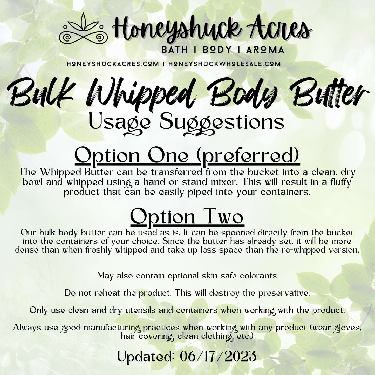 Whipped Body Butter | 1 Gallon Bulk Size (Net Wt 48 ounces)
