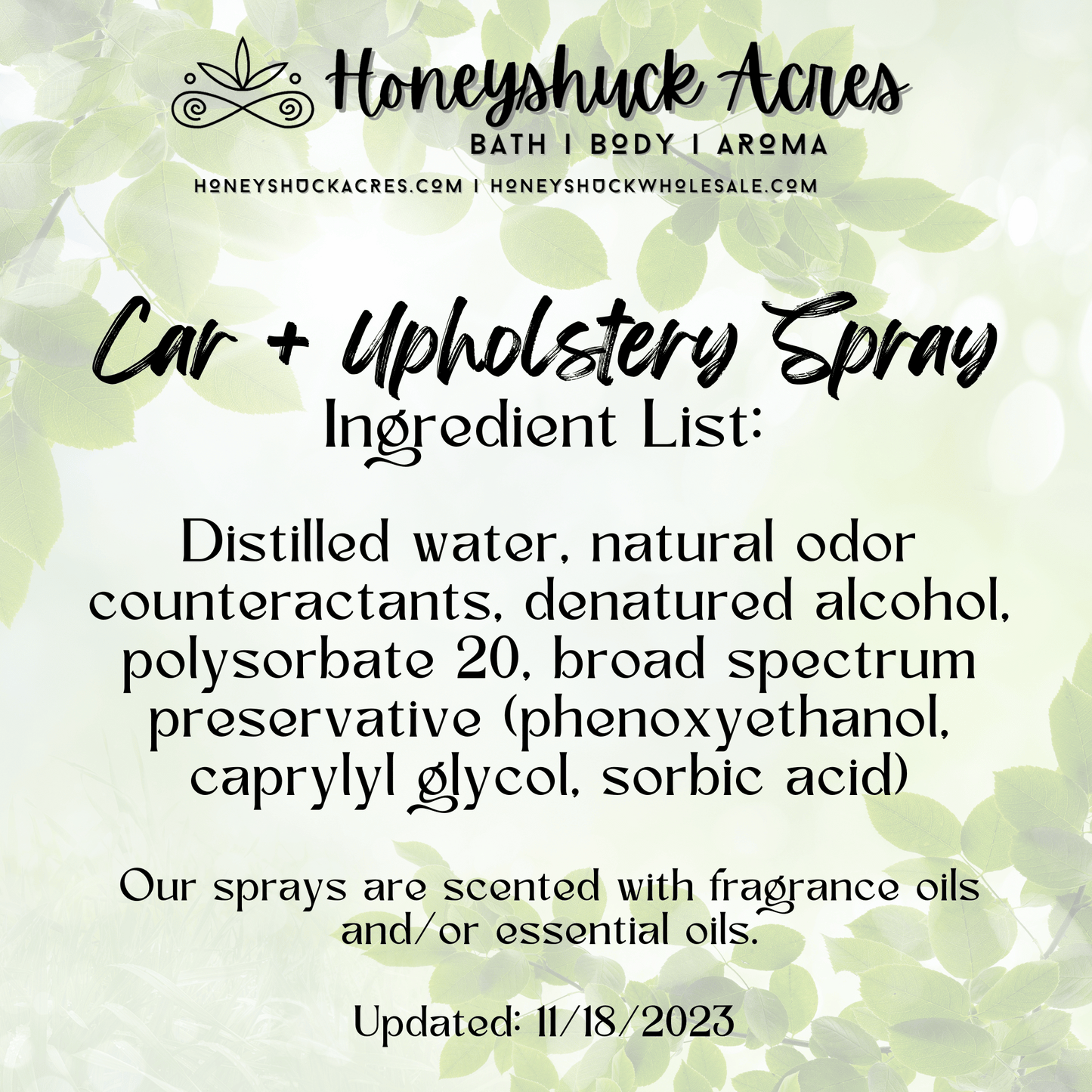 Car + Upholstery Air Freshener Spray | 2 fluid ounces