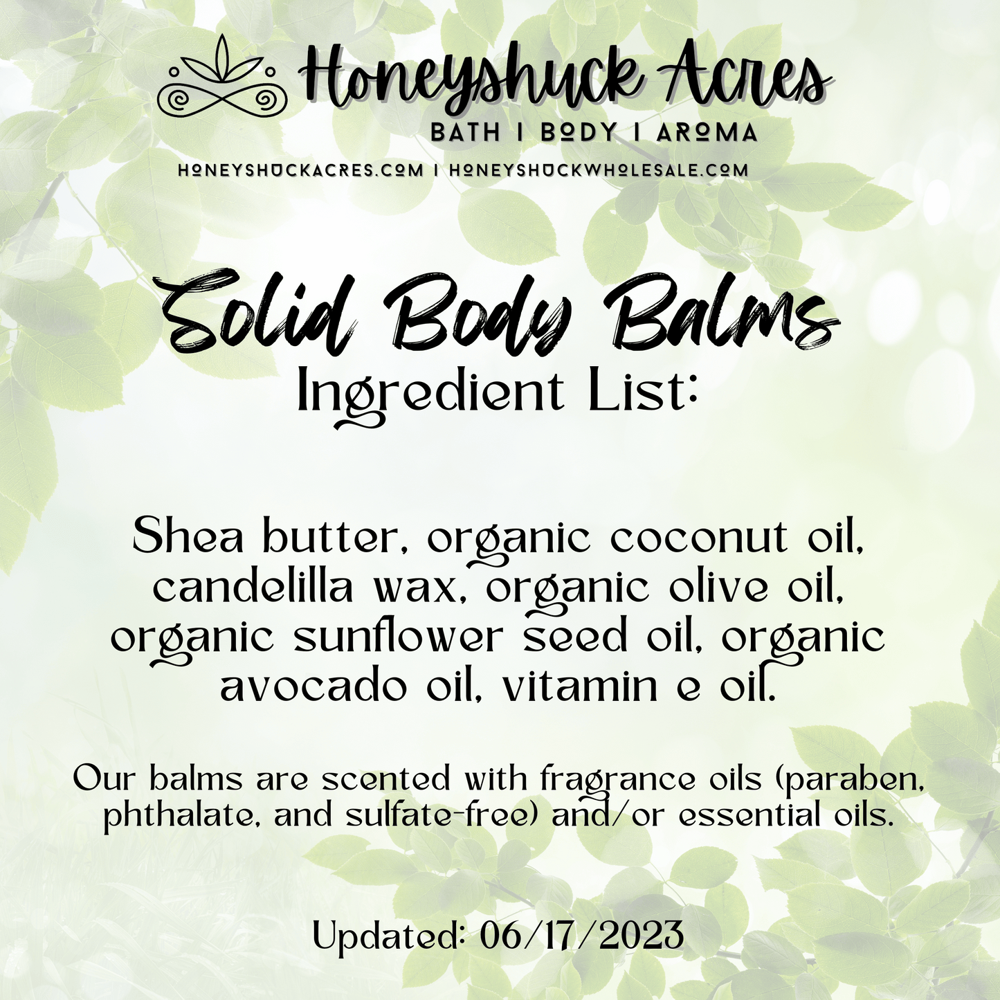 Body Balm Tube | Solid Lotion Bar Stick | Net Wt 2 ounces