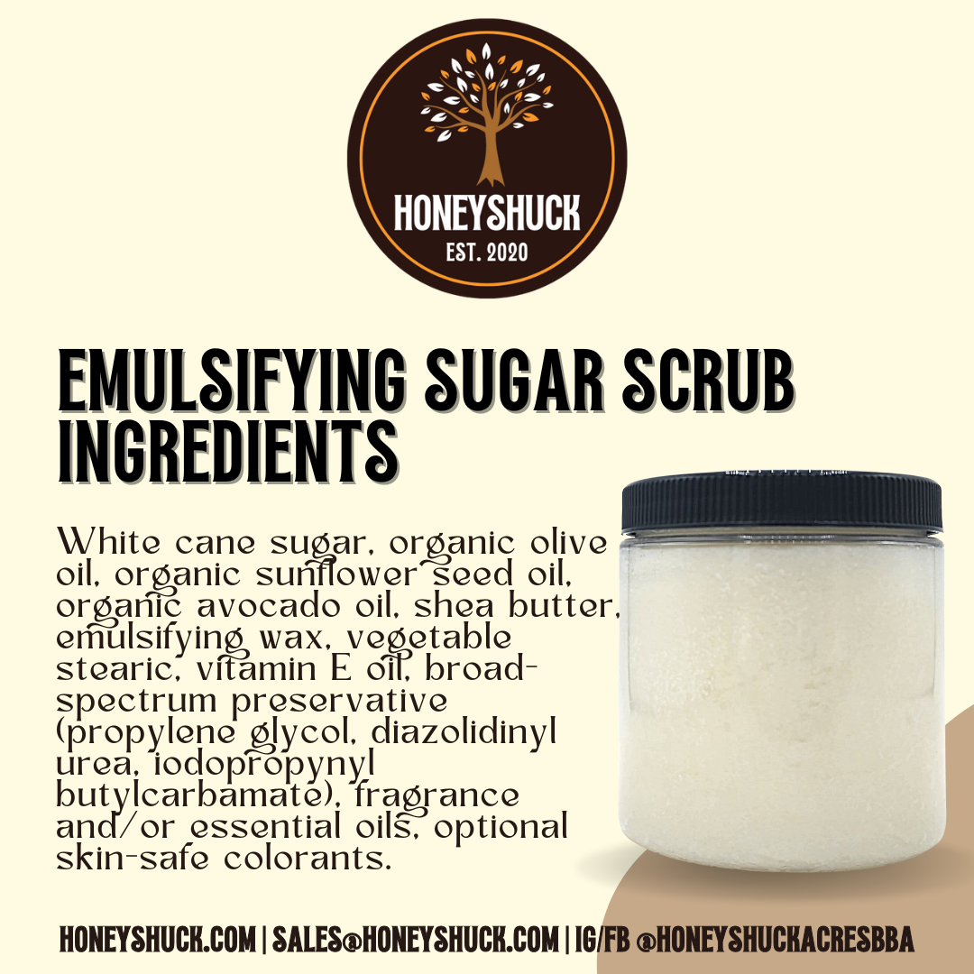 Sugar Body Scrub | Unlabeled | 8 oz Jar | Emulsifying