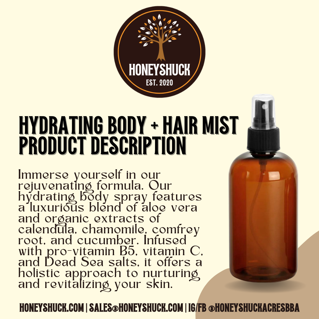 Body + Hair Mist | Unlabeled | Hydrating Spray | 4 fl oz