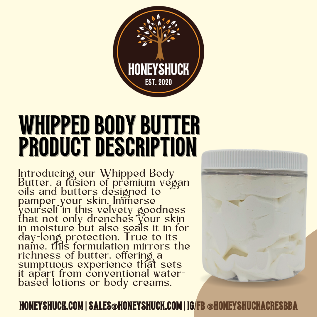 Whipped Body Butter | Unlabeled | 8 oz Jar