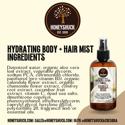 Body + Hair Mist | Hydrating Spray | 2 fl oz | Choice of Scent