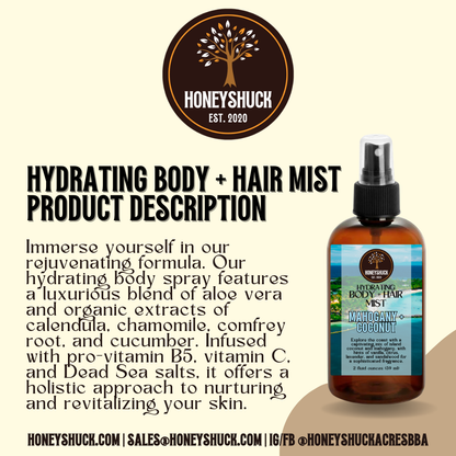 Body + Hair Mist | Hydrating Spray | 2 fl oz | Choice of Scent