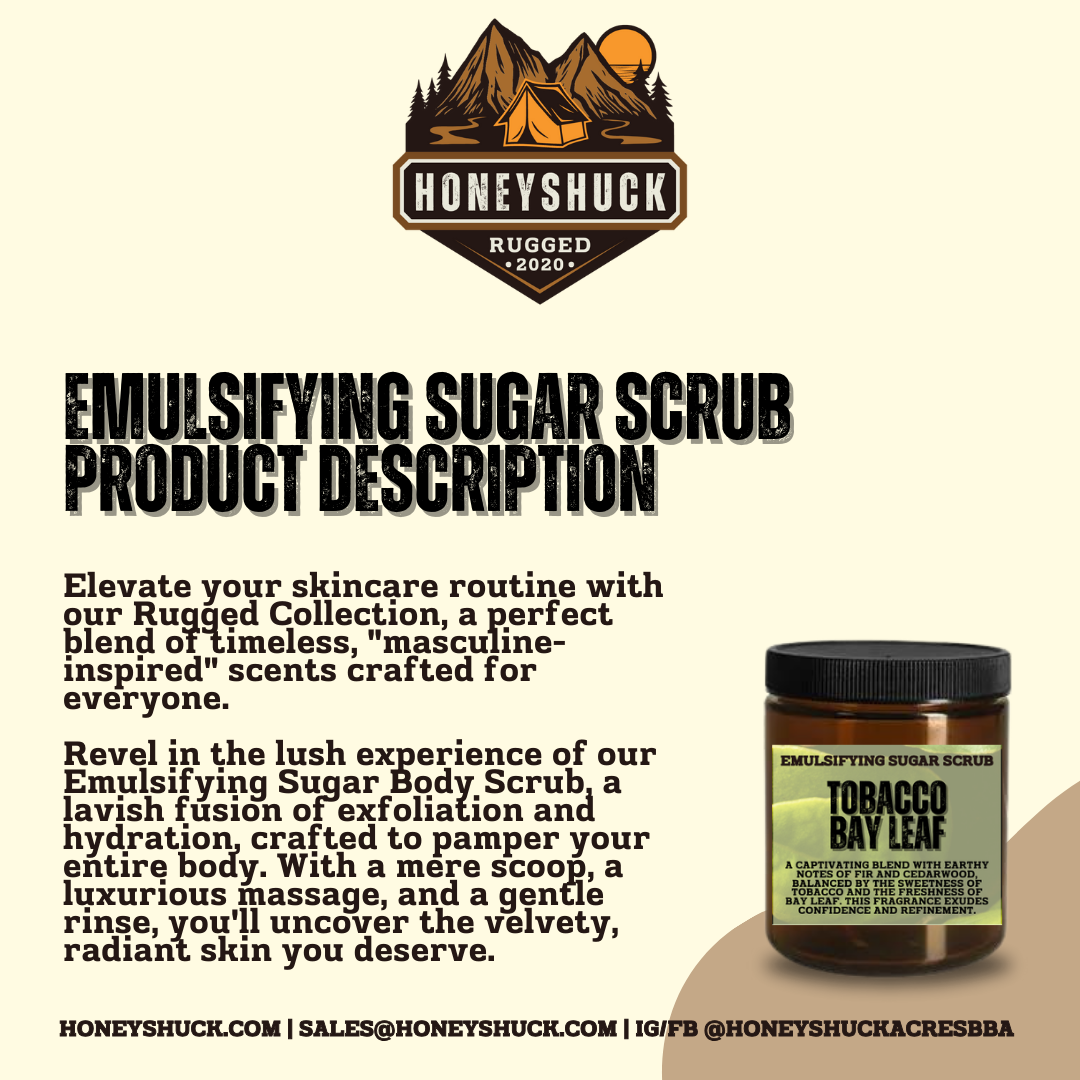 Rugged Sugar Body Scrub | 2 oz Jar | Net Wt 2.25 oz