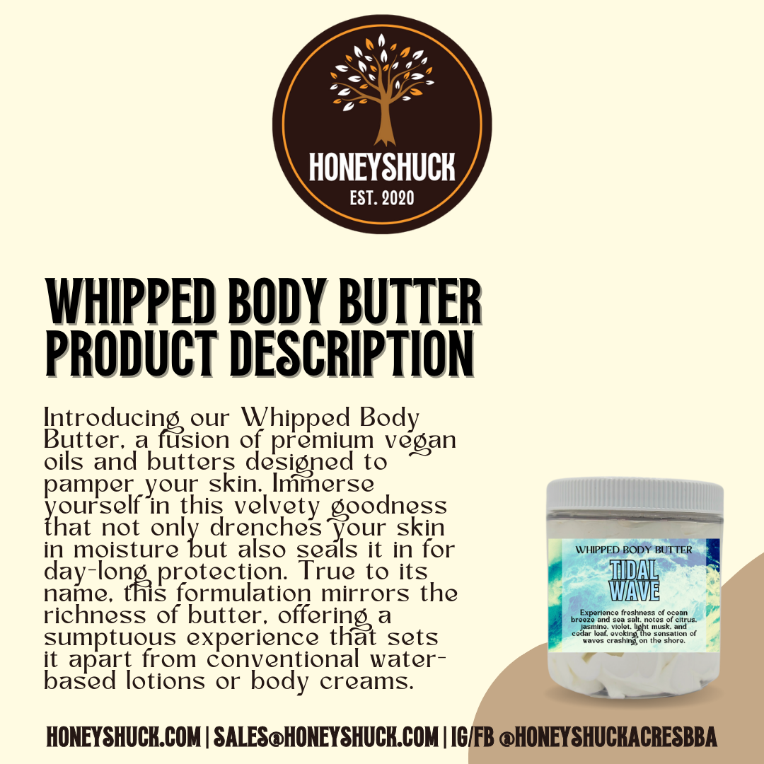 Whipped Body Butter | 2 oz Jar | Choice of Scent | Net Wt 1 oz