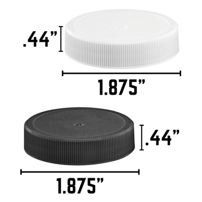Lid: 48-400 Ribbed Polypropylene Cap w/ Foam Liner | Black or White