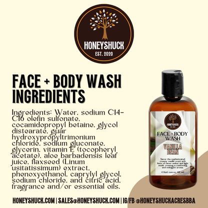 Face + Body Wash | 4 fl oz | Choice of Scent