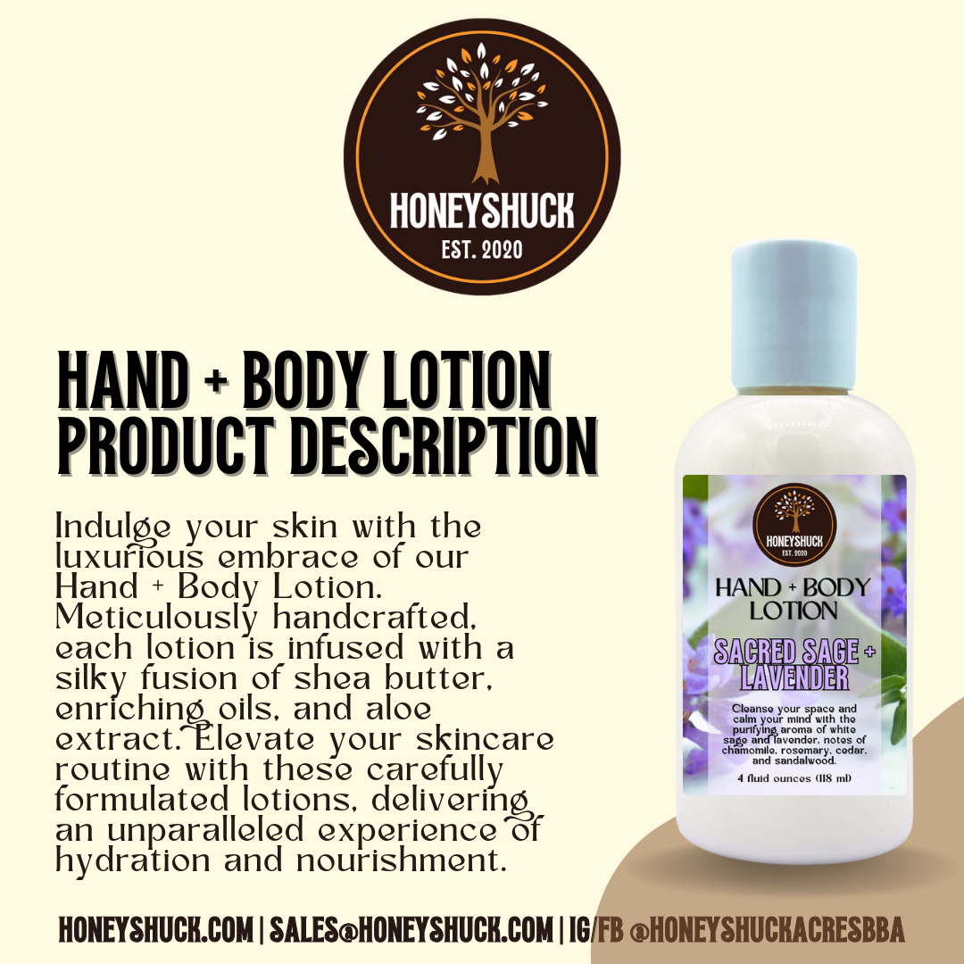 Hand + Body Lotion | 4 fl oz | Choice of Scent