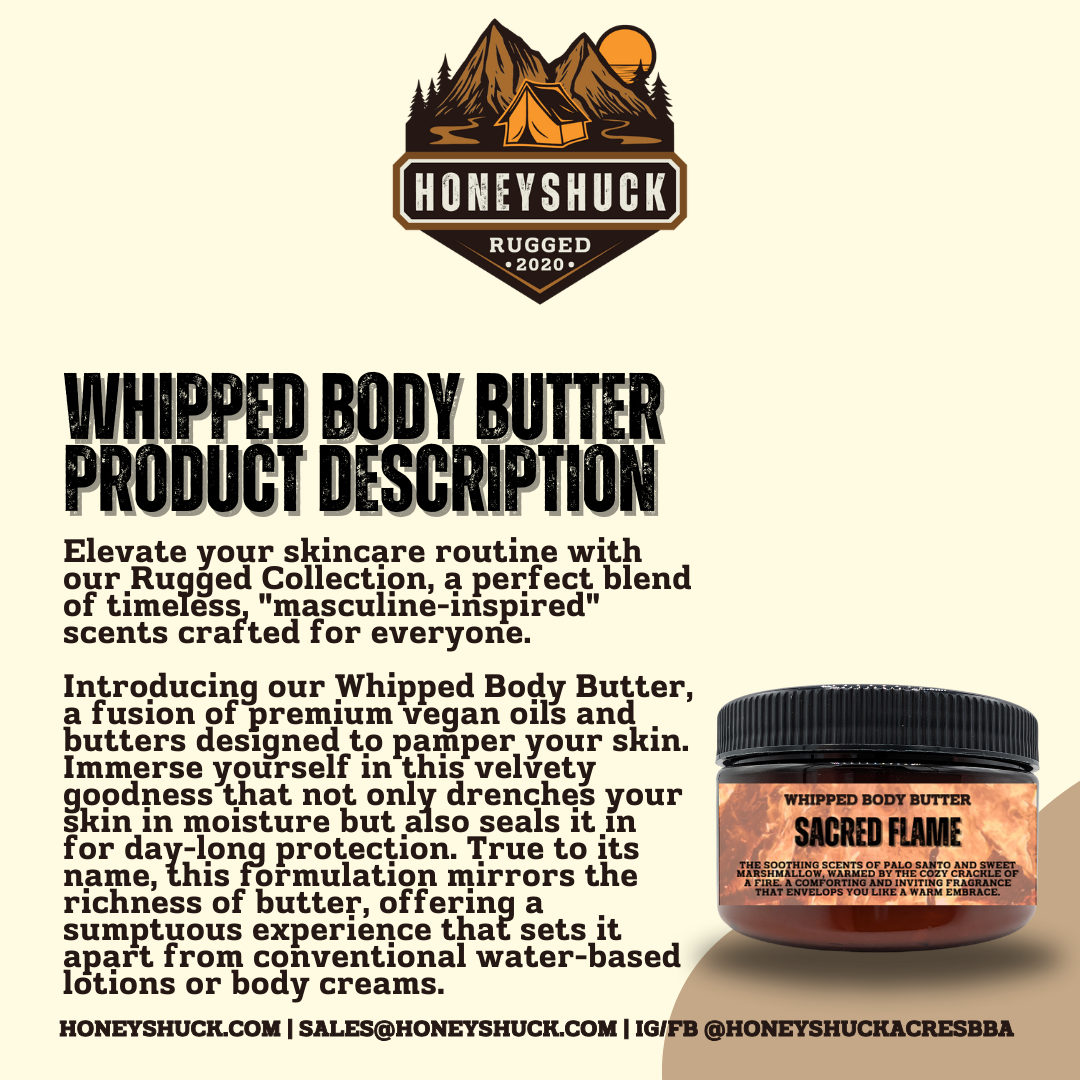 Rugged Whipped Body Butter | 4 oz Jar | Net Wt 2 oz