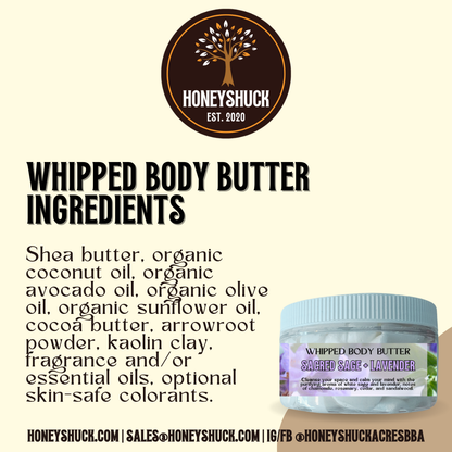 Whipped Body Butter | 4 oz Jar | Choice of Scent | Net Wt 2 oz