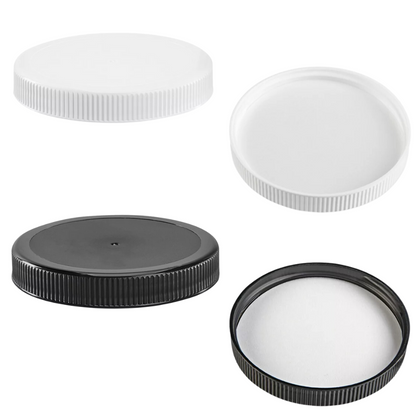 [Lid] 70-400 Ribbed Polypropylene Cap w/ Foam Liner | Black or White