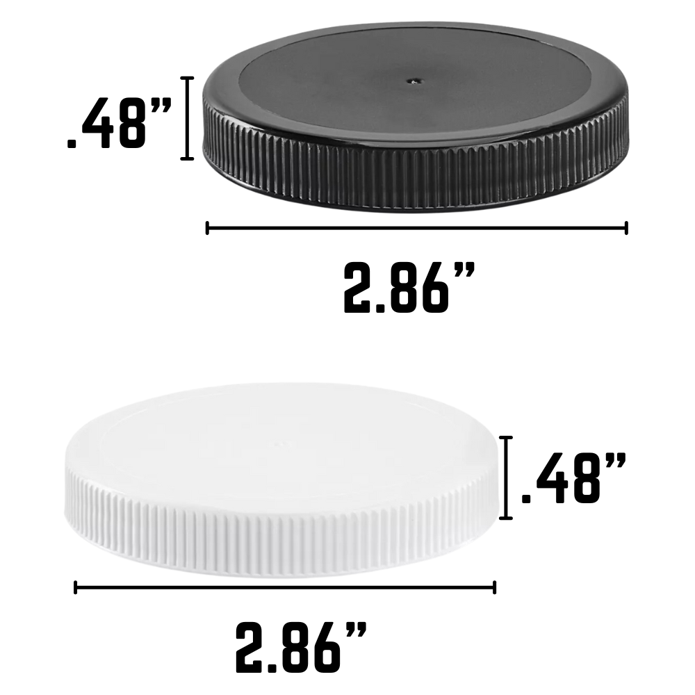 [Lid] 70-400 Ribbed Polypropylene Cap w/ Foam Liner | Black or White