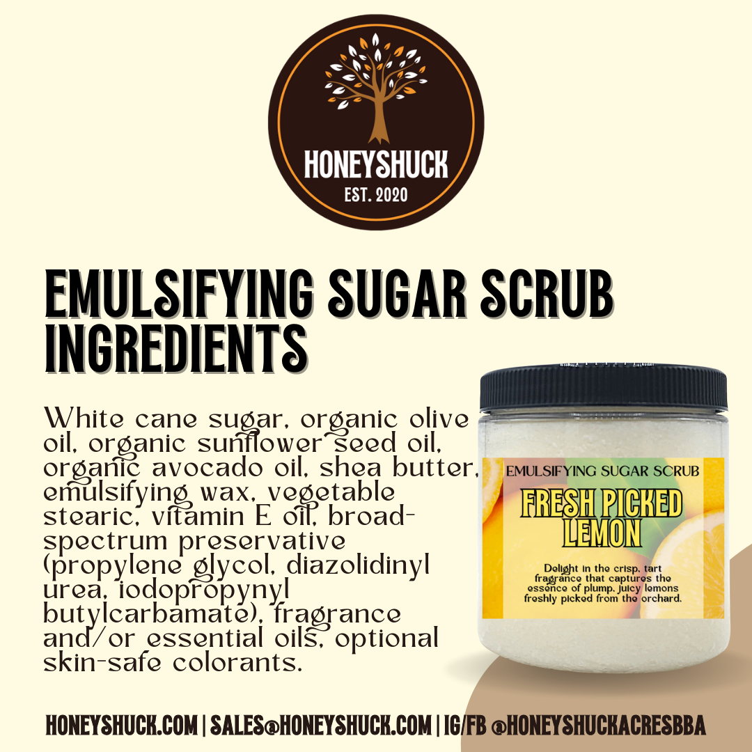 Sugar Body Scrub | 8 oz Jar | Choice of Scent | Net Wt 10 oz