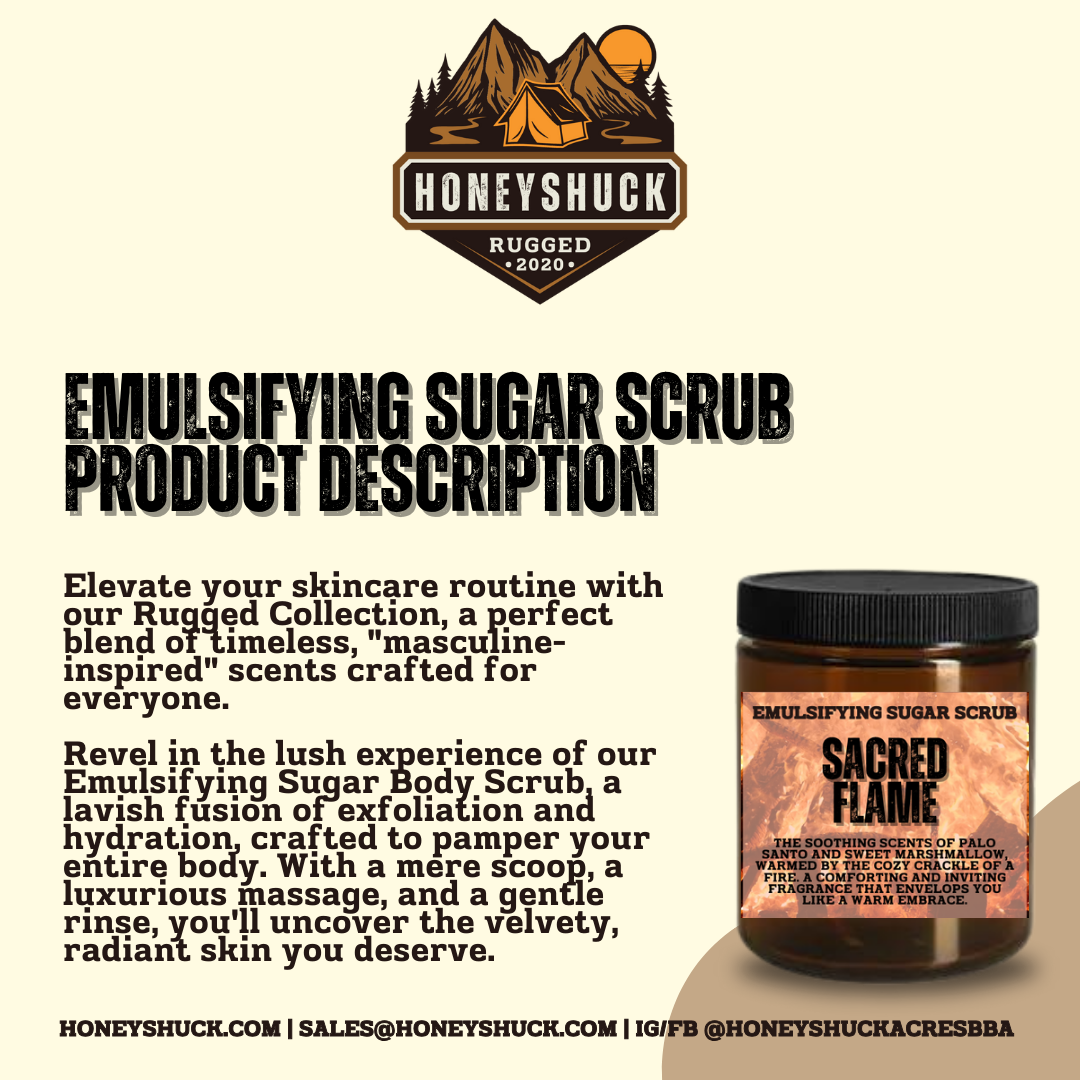 Rugged Sugar Body Scrub | 8 oz Jar | Net Wt 10 oz