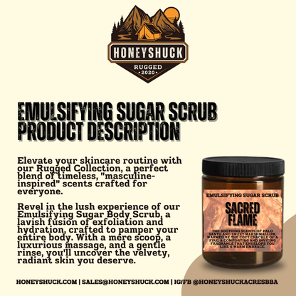 Rugged Sugar Body Scrub | 8 oz Jar | Net Wt 10 oz