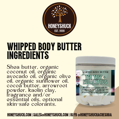 Whipped Body Butter | 8 oz Jar | Choice of Scent | Net Wt 4 oz