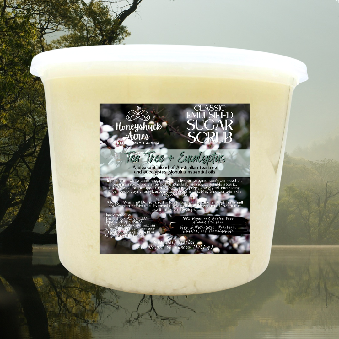 [BULK] Sugar Body Scrub | Emulsified | 1/2 Gallon | Classic Recipe | Net Wt 60 oz