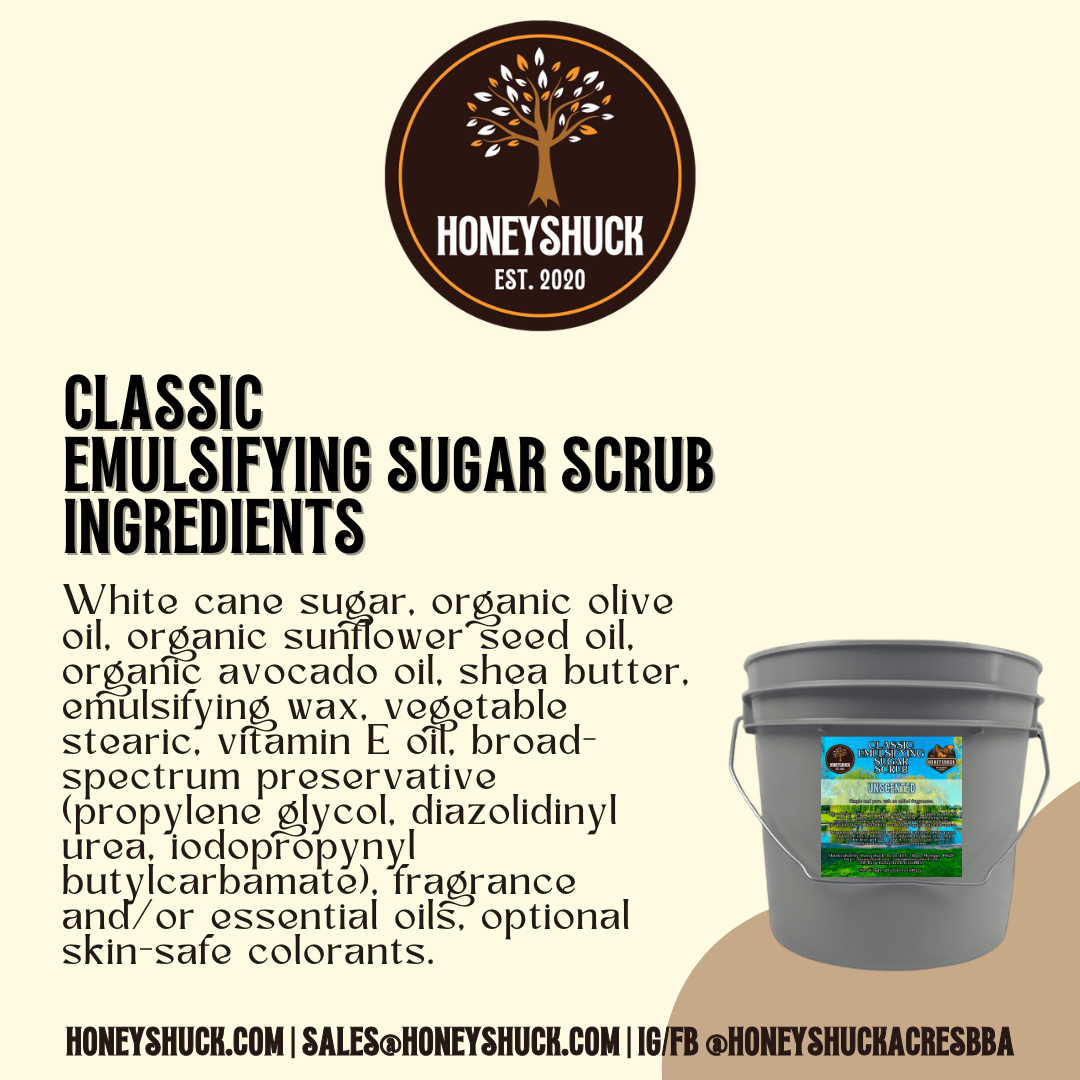 [BULK] Sugar Body Scrub | Emulsified | 5 Gallons | Classic Recipe | Net Wt 600 oz