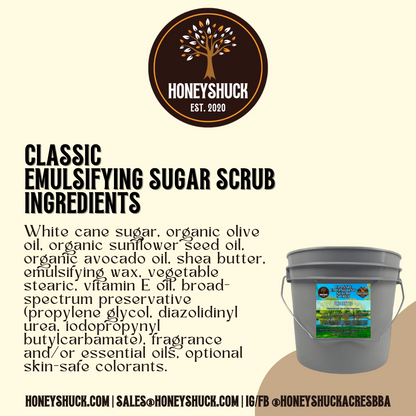 [BULK] Sugar Body Scrub | Emulsified | 5 Gallons | Classic Recipe | Net Wt 600 oz