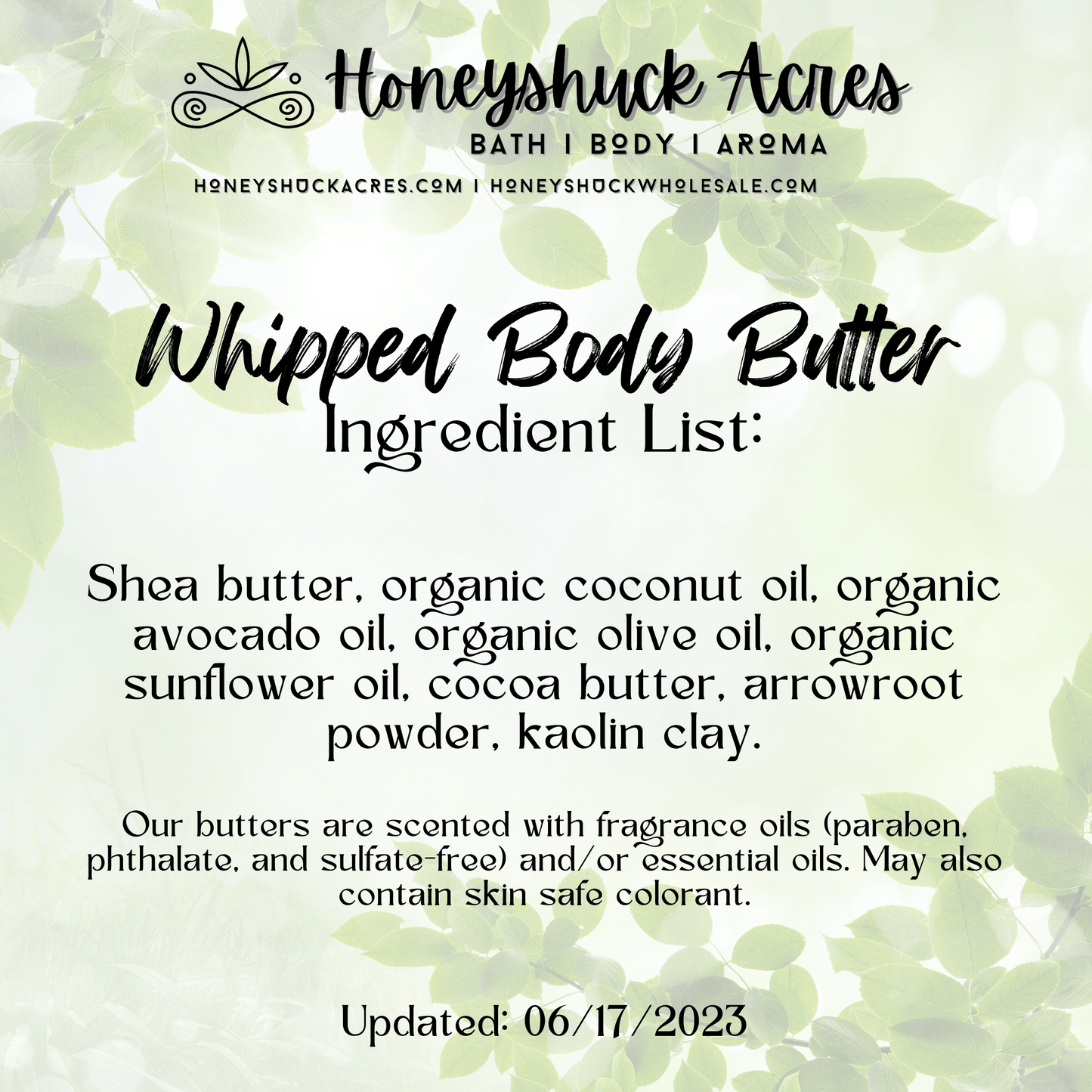 *Samples: Whipped Body Butter | All 33 Standard Scents! | No cart minimum