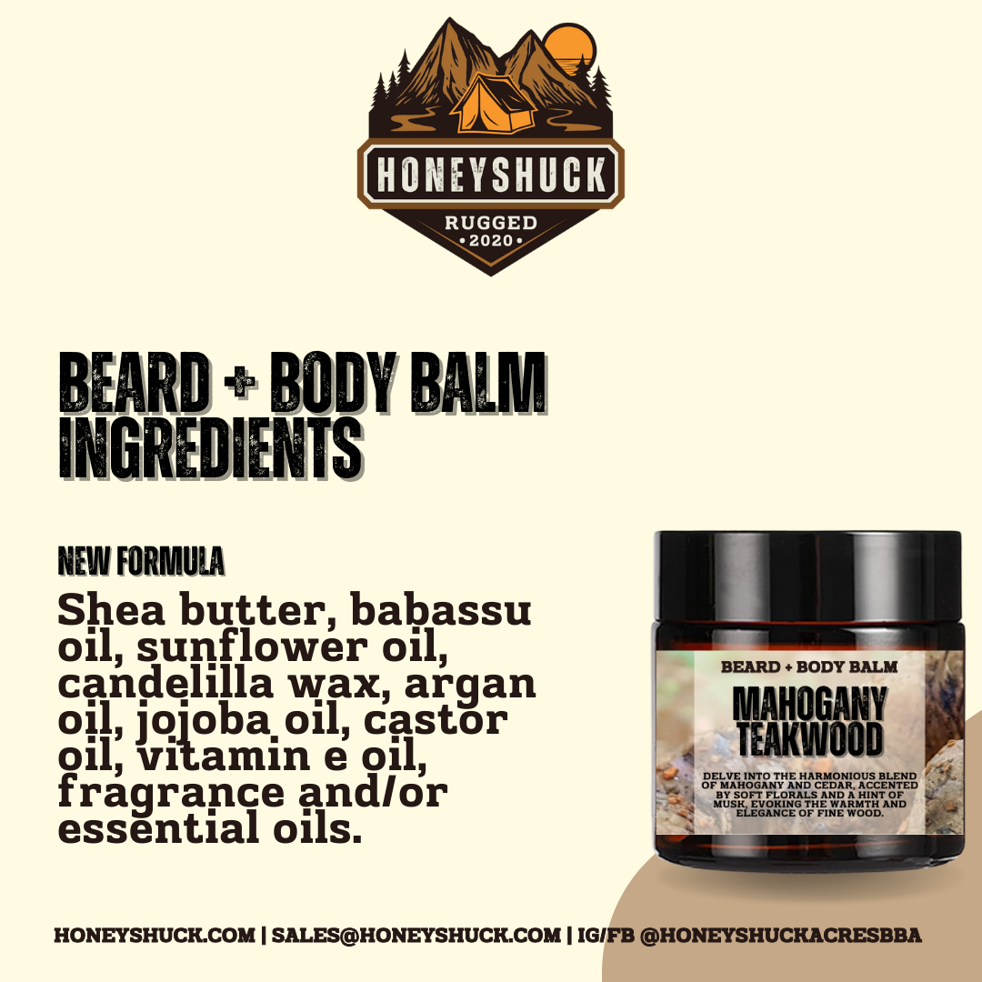 Rugged Beard + Body Balm | Net Wt 2 oz