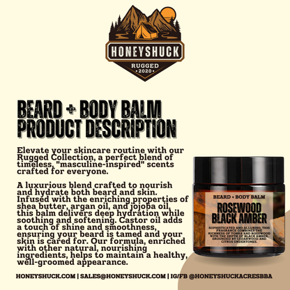 Rugged Beard + Body Balm | Net Wt 2 oz