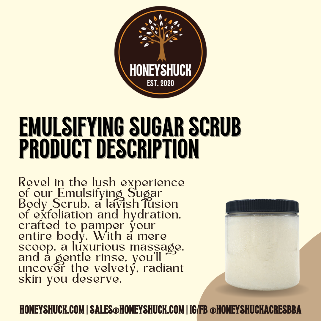 Sugar Body Scrub | Unlabeled | 2 oz Jar | Emulsifying