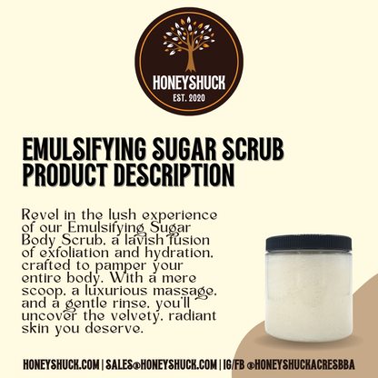 Sugar Body Scrub | Unlabeled | 2 oz Jar | Emulsifying