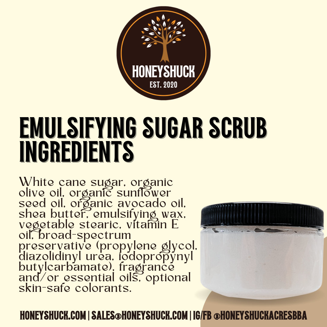 Sugar Body Scrub | Unlabeled | 4 oz Jar | Emulsifying