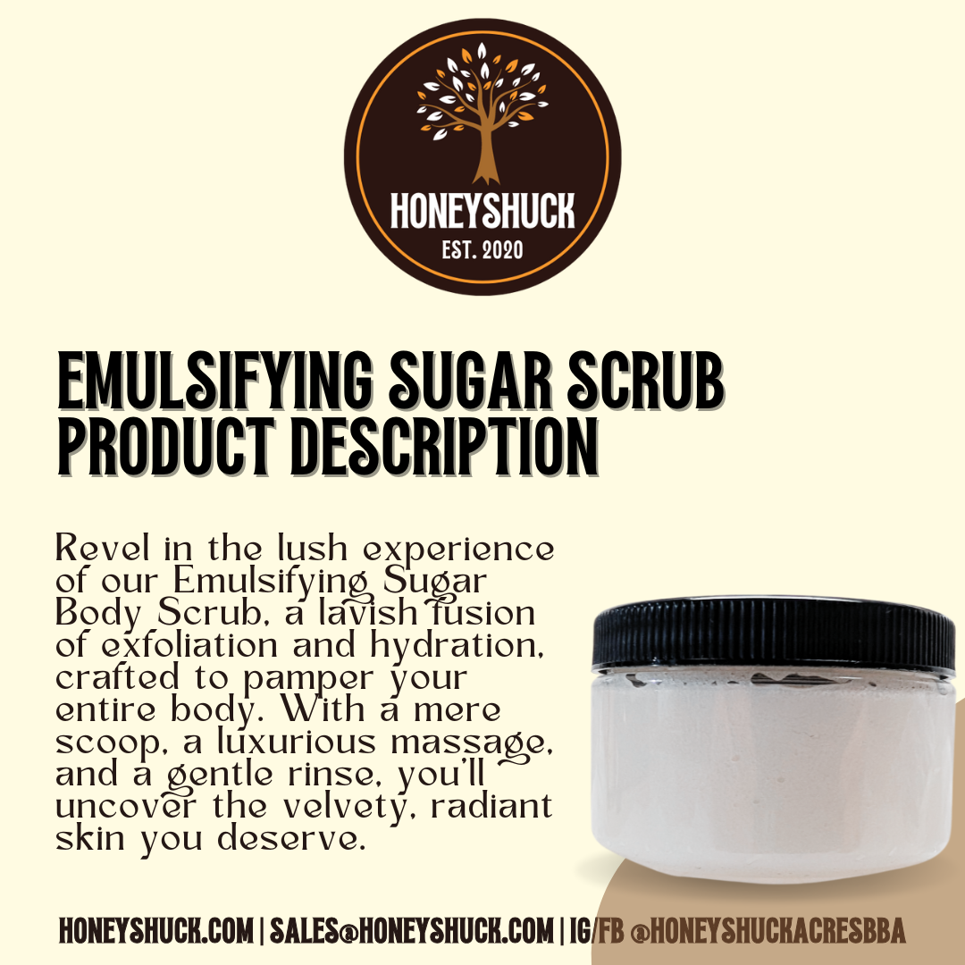 Sugar Body Scrub | Unlabeled | 4 oz Jar | Emulsifying