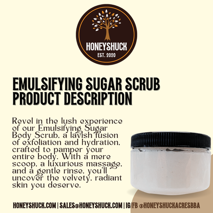 Sugar Body Scrub | Unlabeled | 4 oz Jar | Emulsifying