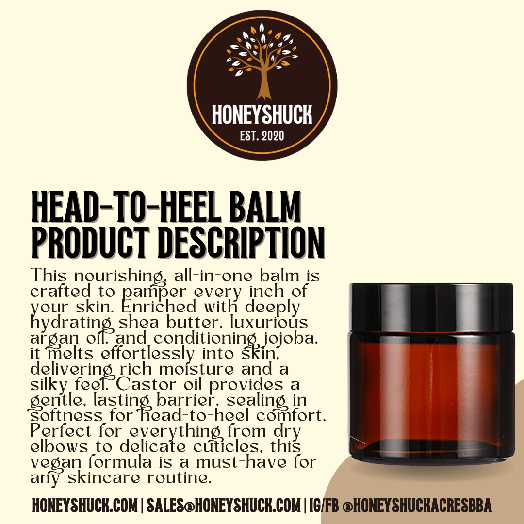 Head-to-Heel Balm | Unlabeled | Net Wt 2 oz