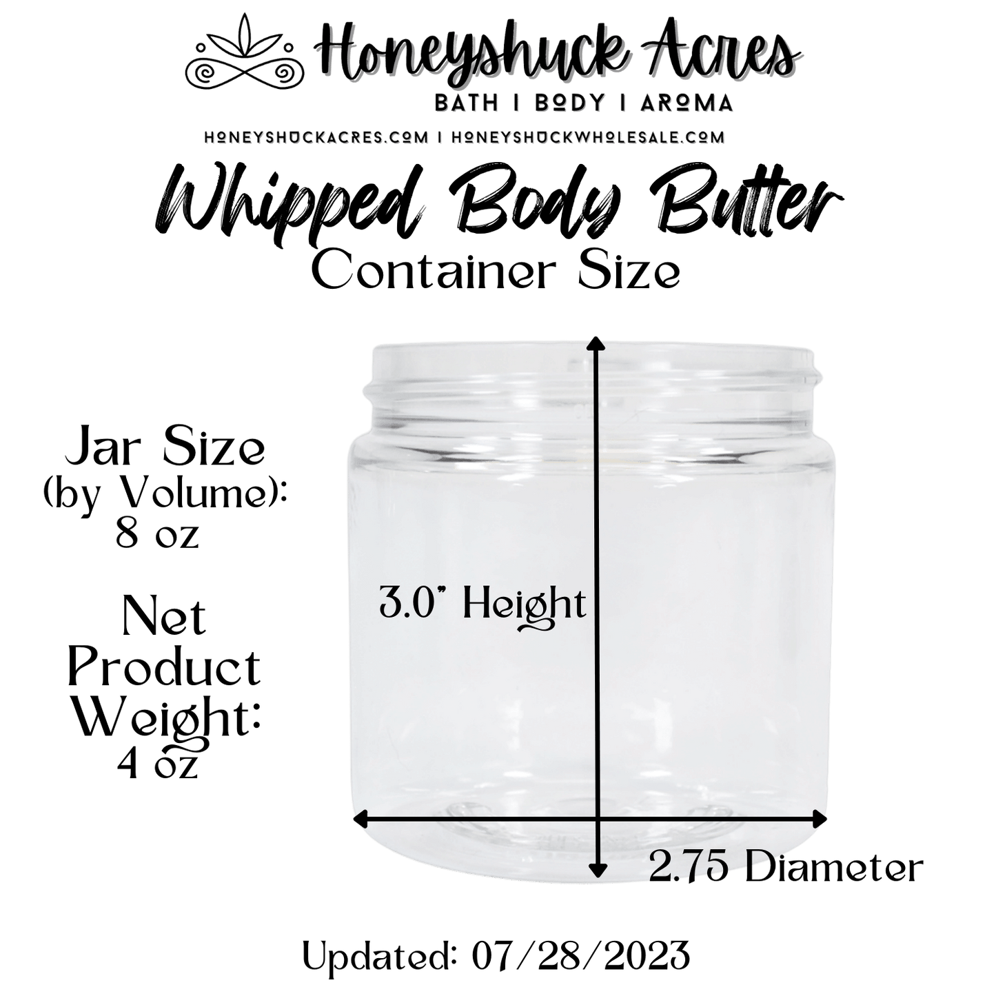 Whipped Body Butter | 8 oz Jar (Net Wt 4 oz)